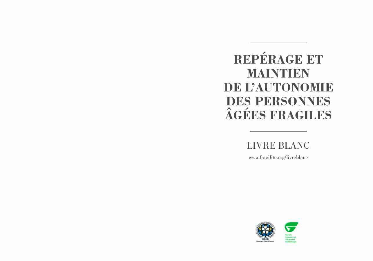 [PDF] REPÉRAGE ET MAINTIEN DE LAUTONOMIE DES  - MedcoMip