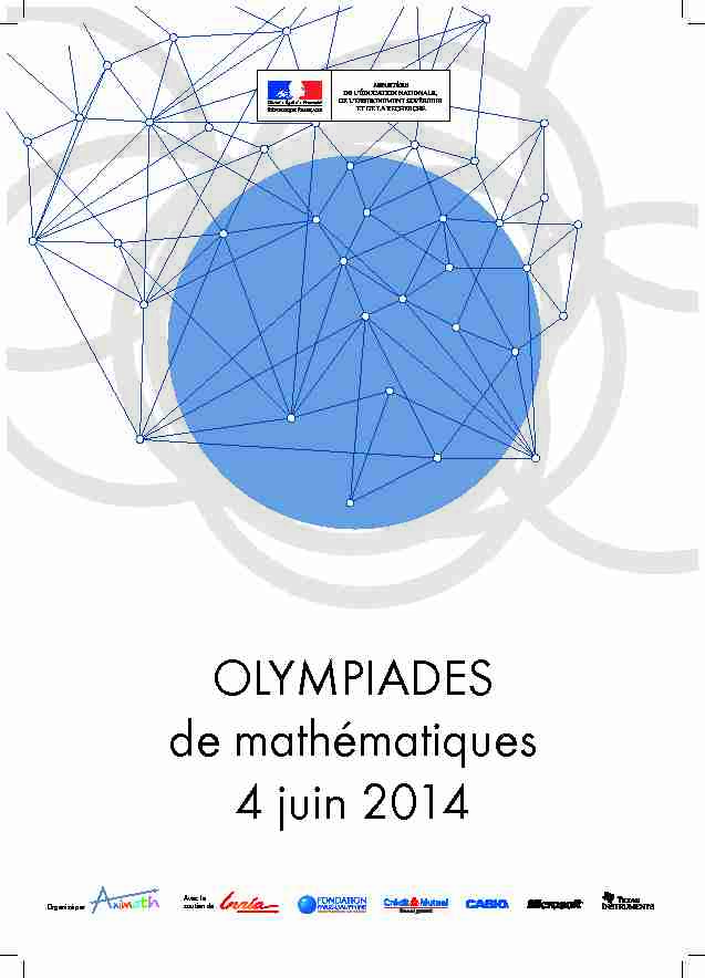 OLYMPIADES de mathématiques 4 juin 2014