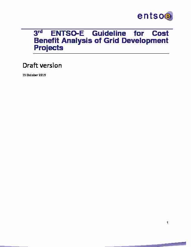 ENTSO-E Guideline for Cost Benefit Analysis of Grid Development
