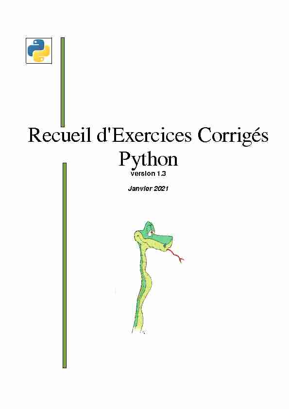 Recueil dExercices Corrigés Python