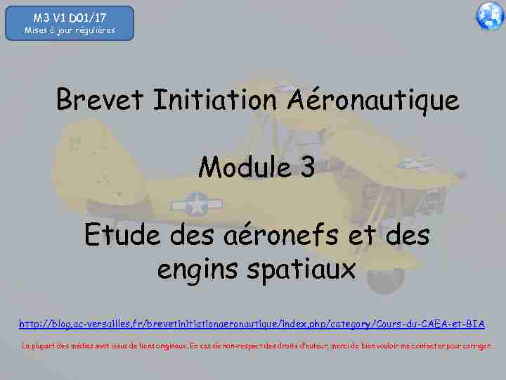 Brevet Initiation Aéronautique Module 3 Etude des aéronefs et des