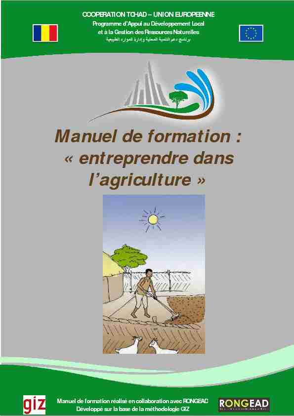 Manuel de formation : « entreprendre dans lagriculture »