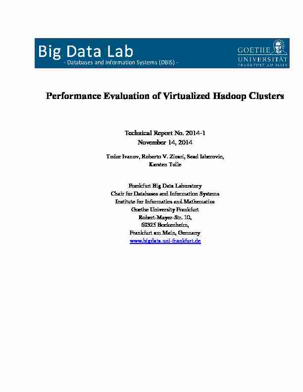 Performance Evaluation of Virtualized Hadoop Clusters