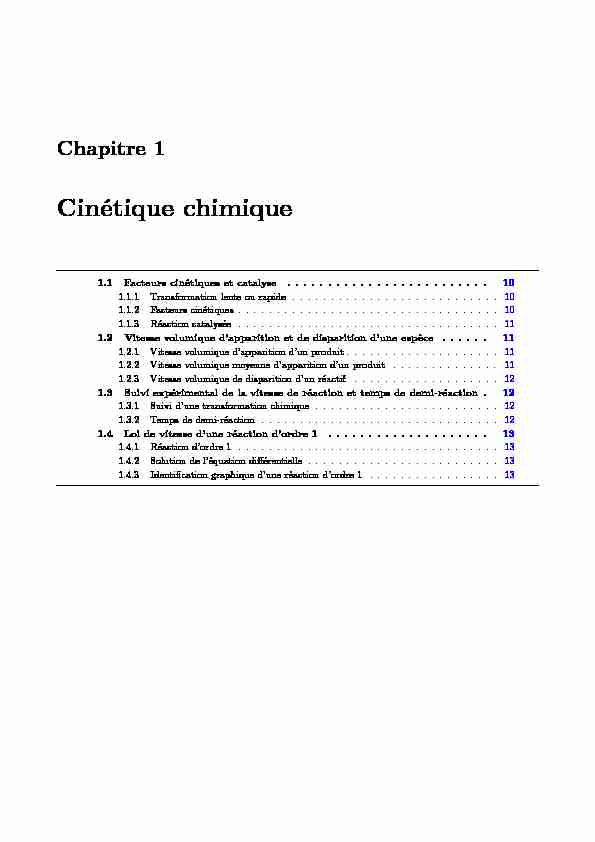 [PDF] Cinétique chimique - Lycée dAdultes