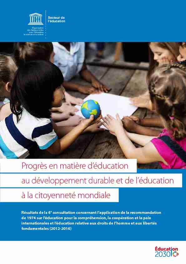 Progress on Education for Sustainable Development and Global