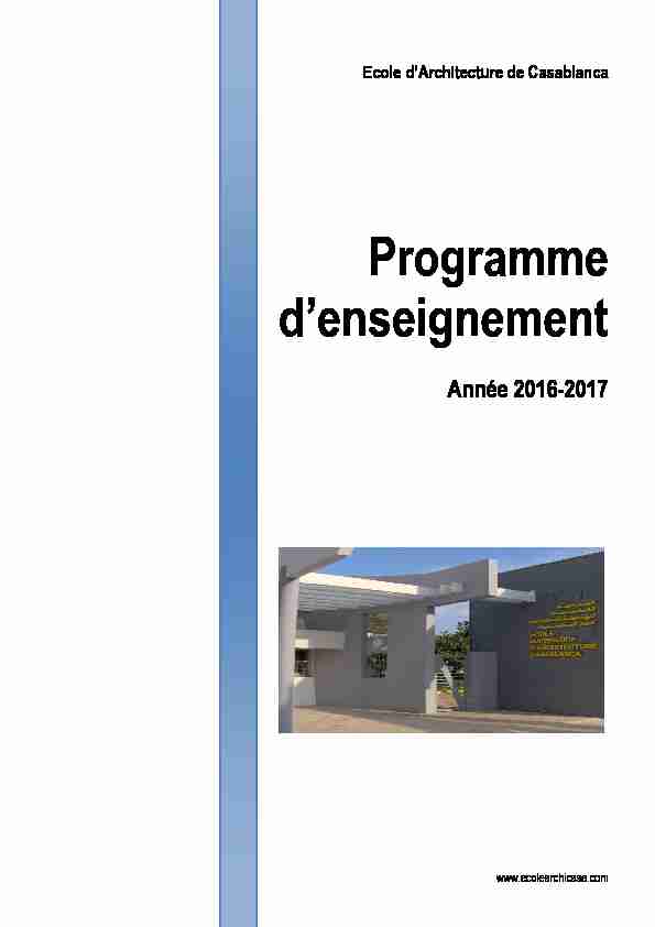 Programme denseignement