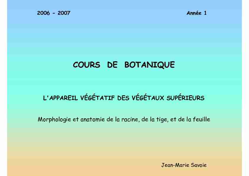 [PDF] COURS DE BOTANIQUE - Permatheque