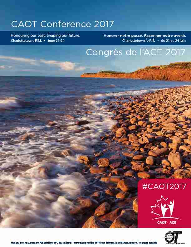 CAOT Conference 2017 Congrès de lACE 2017