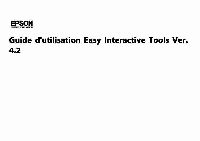 EPSON Easy Interactive Tools Ver.4.2 Operation Guide