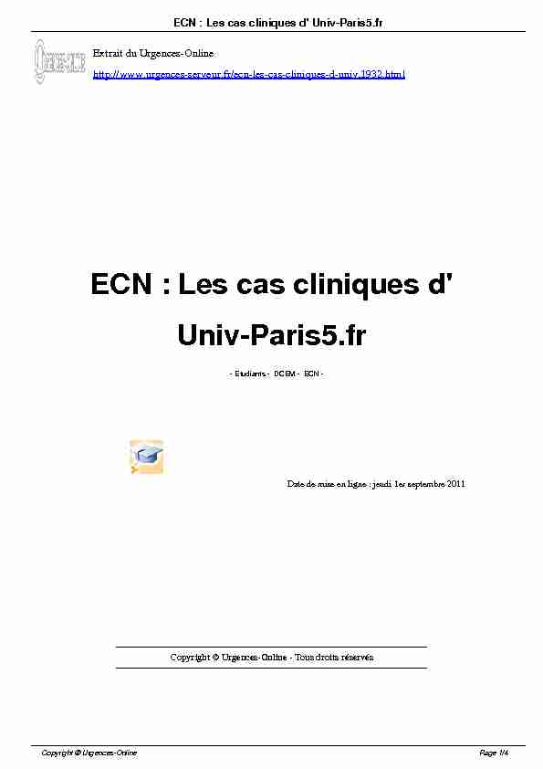 ECN : Les cas cliniques d Univ-Paris5.fr