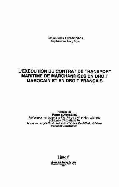 [PDF] LEXECUTION DU CONTRAT DE TRANSPORT MARITIME  - GBV