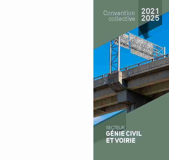 Convention Collective - Secteur Genie Civil et Voirie 2021-2025