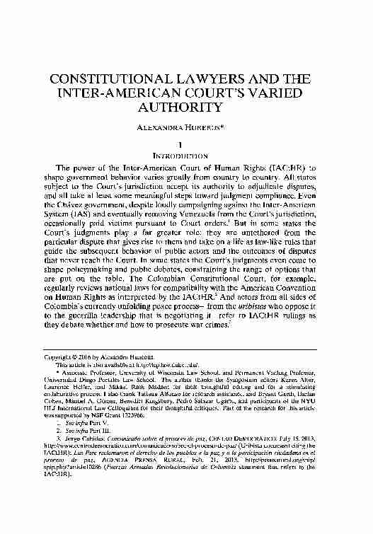 CONSTITUTIONAL LAWYERS AND THE INTER-AMERICAN