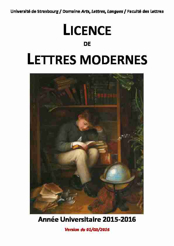 [PDF] LICENCE LETTRES MODERNES - Université de Strasbourg