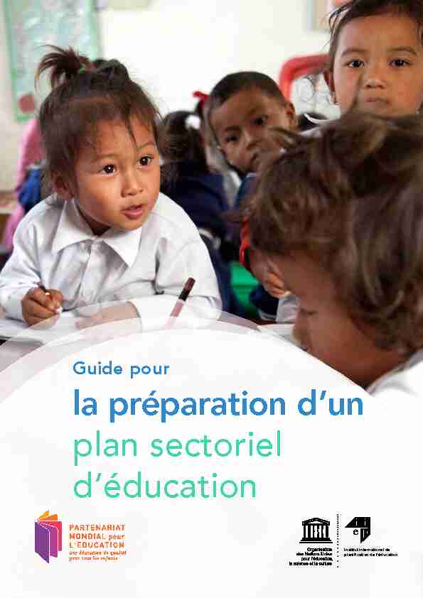 Guide pour la préparation dun plan sectoriel déducation; 2015