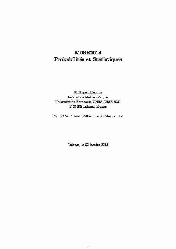 [PDF] M0SE2014 Probabilités et Statistiques - Institut de Mathématiques
