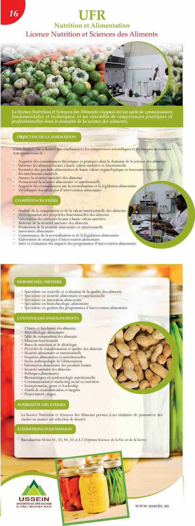 [PDF] Licence Nutrition et Sciences des Aliments - Agreenium