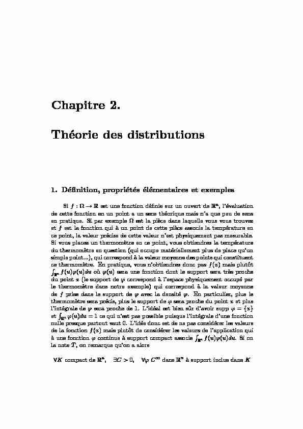[PDF] Chapitre 2 Théorie des distributions