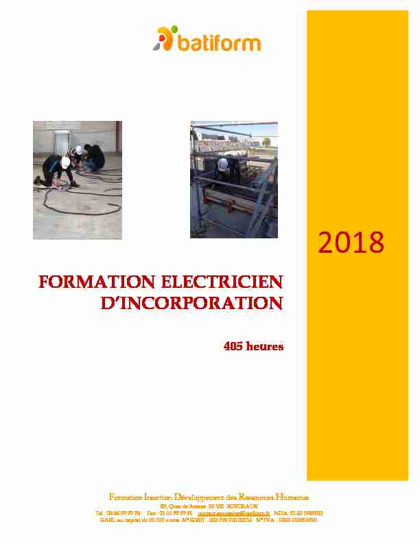 FORMATION ELECTRICIEN DINCORPORATION
