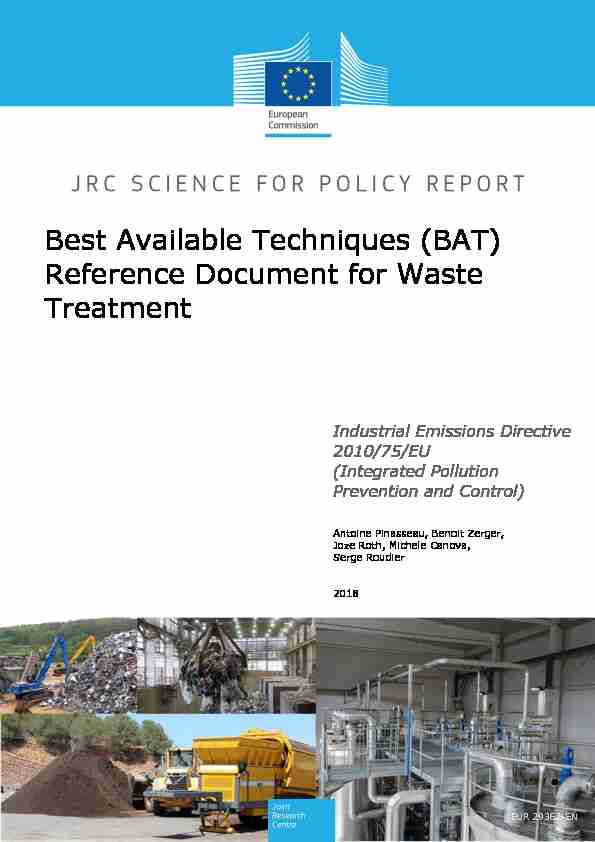 Best Available Techniques (BAT) Reference Document for Waste