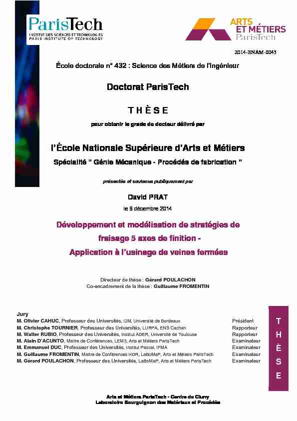 Doctorat ParisTech T H È S E lÉcole Nationale Supérieure dArts et