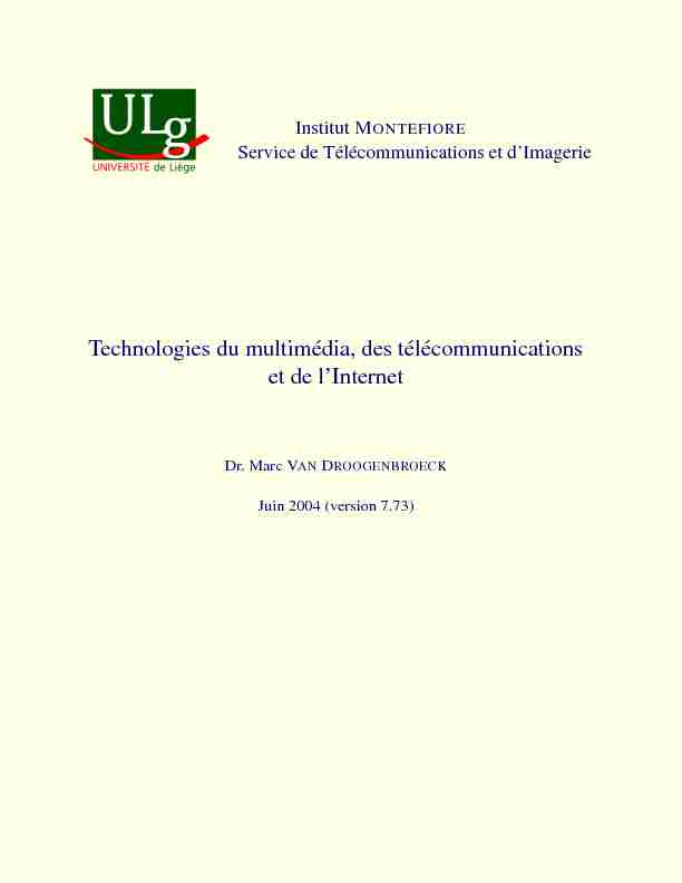 [PDF] Technologies du multimédia, des télécommunications et de l  - ORBi