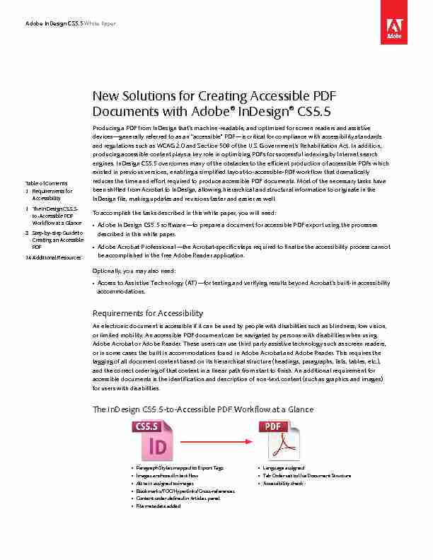 New Solutions for Creating Accessible PDF Documents with Adobe