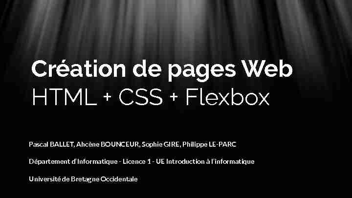 Création de pages Web HTML   CSS   Flexbox