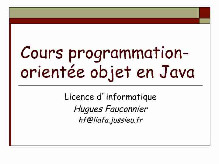 [PDF] Cours programmation- orientée objet en Java - IRIF