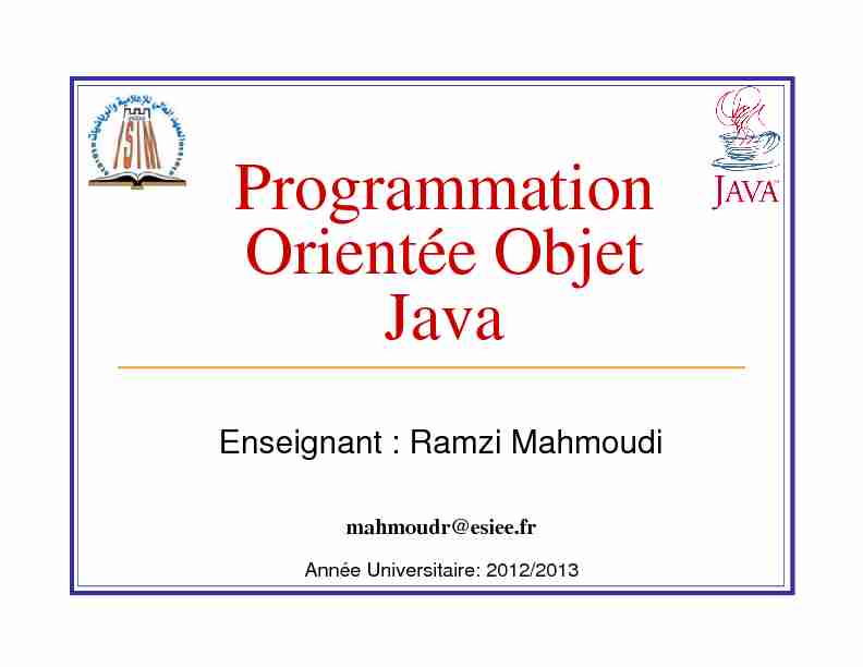 [PDF] Programmation Orientée Objet Java - FR