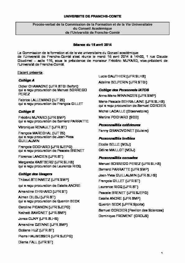 [PDF] UNIVERSITE DE FRANCHE-COMTE Procès-verbal  - Licence LEA