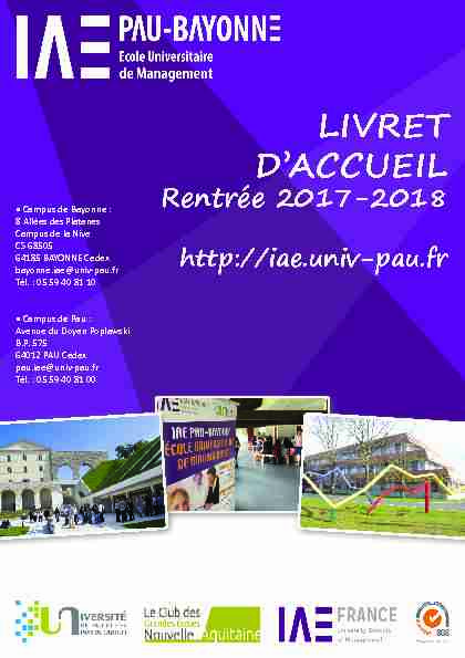 [PDF] LIVRET DACCUEIL - IAE Pau-Bayonne - UPPA