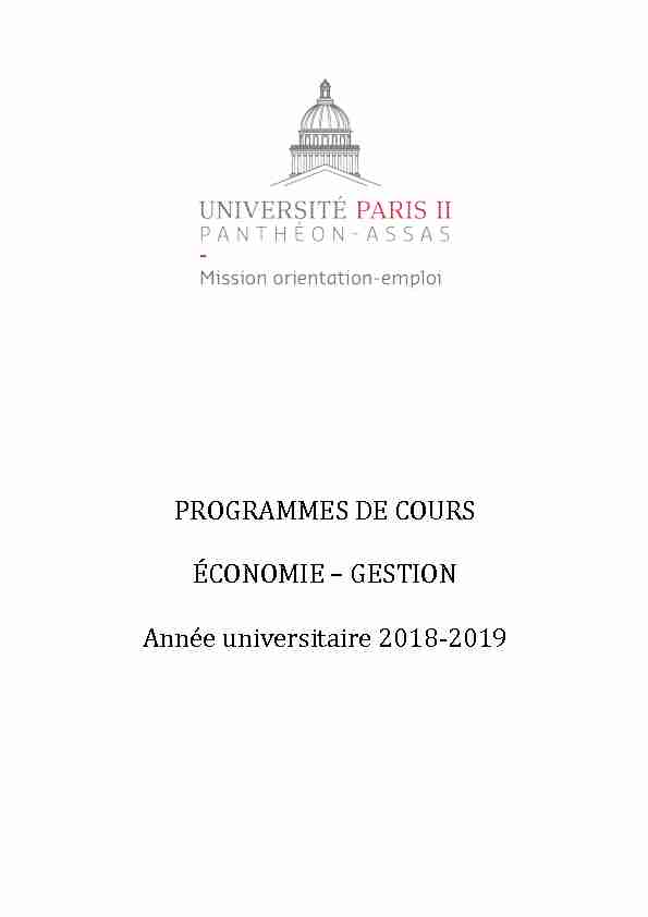 [PDF] Programmes de cours Économie-Gestion 2018-2019pdf