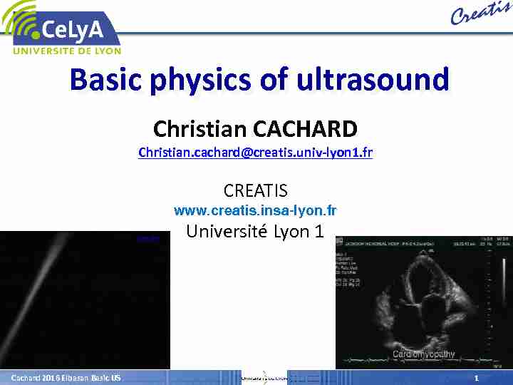 Basic physics of ultrasound - CERN Indico
