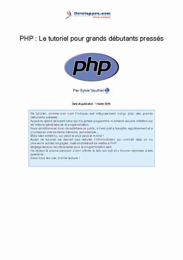 PHP : Le tutoriel pour grands débutants pressés