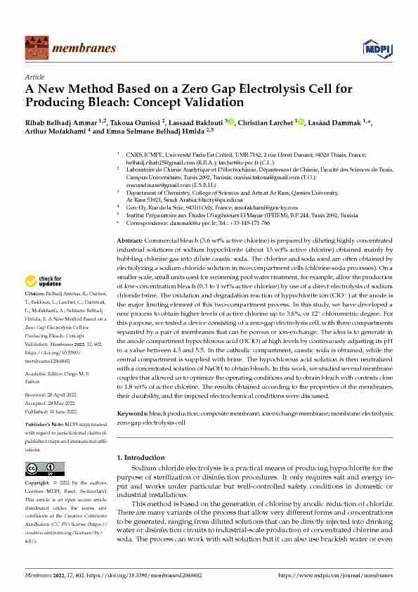 A New Method Based on a Zero Gap Electrolysis Cell for Producing