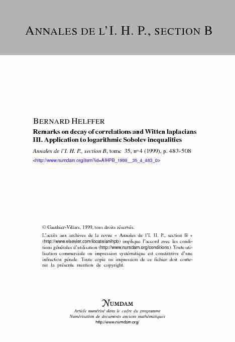 Remarks on decay of correlations and Witten laplacians III