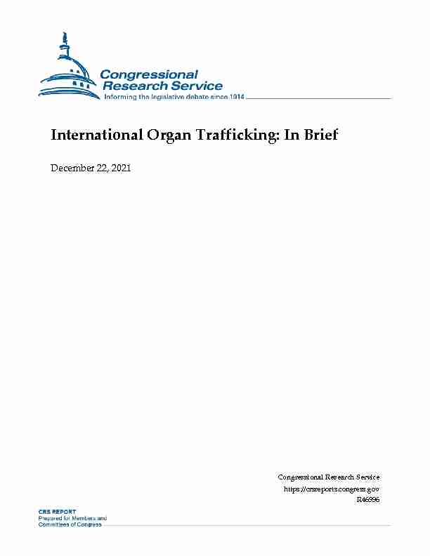 International Organ Trafficking: In Brief