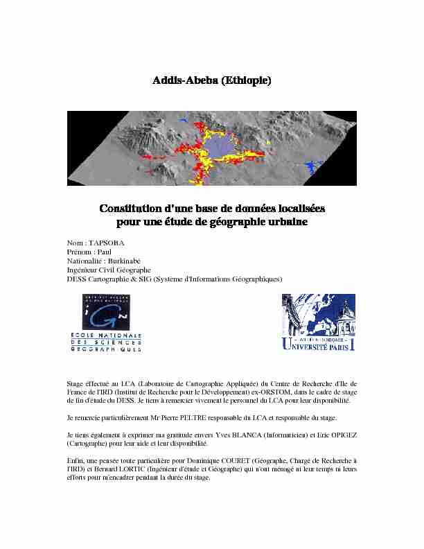Addis-Abeba (Ethiopie) Constitution dune base de données