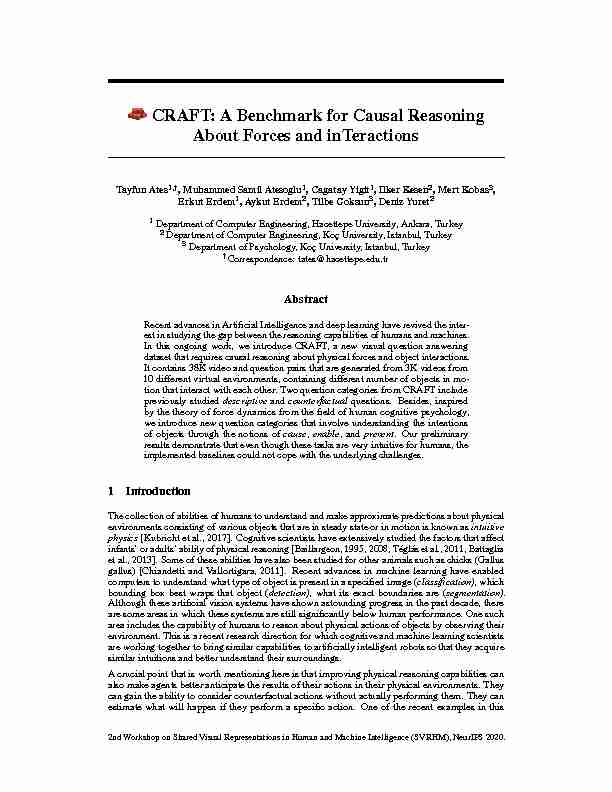 CRAFT: A Benchmark for Causal Reasoning About Forces and