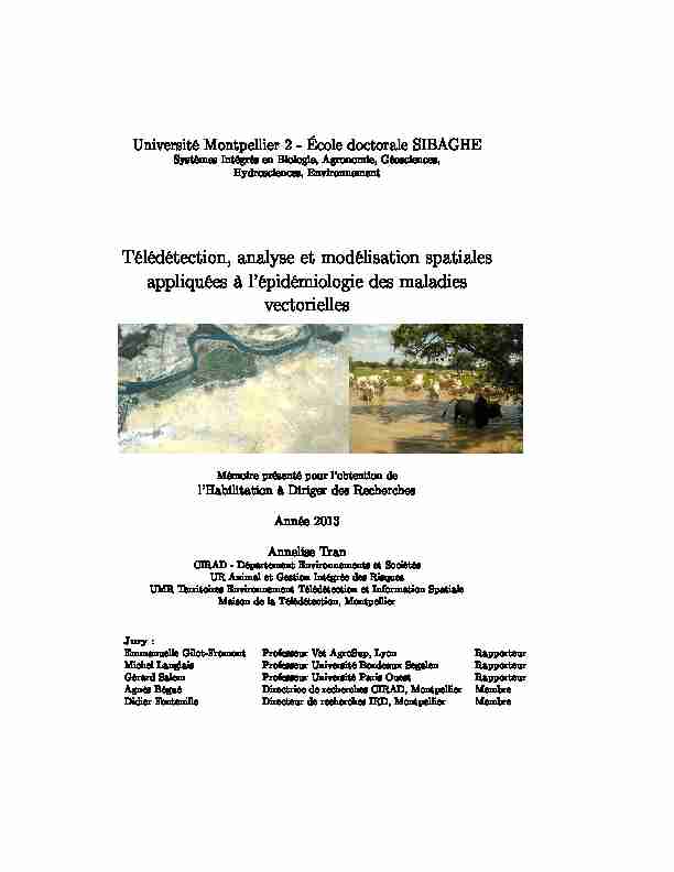 [PDF] Télédétection, analyse et modélisation spatiales  - Agritrop - Cirad