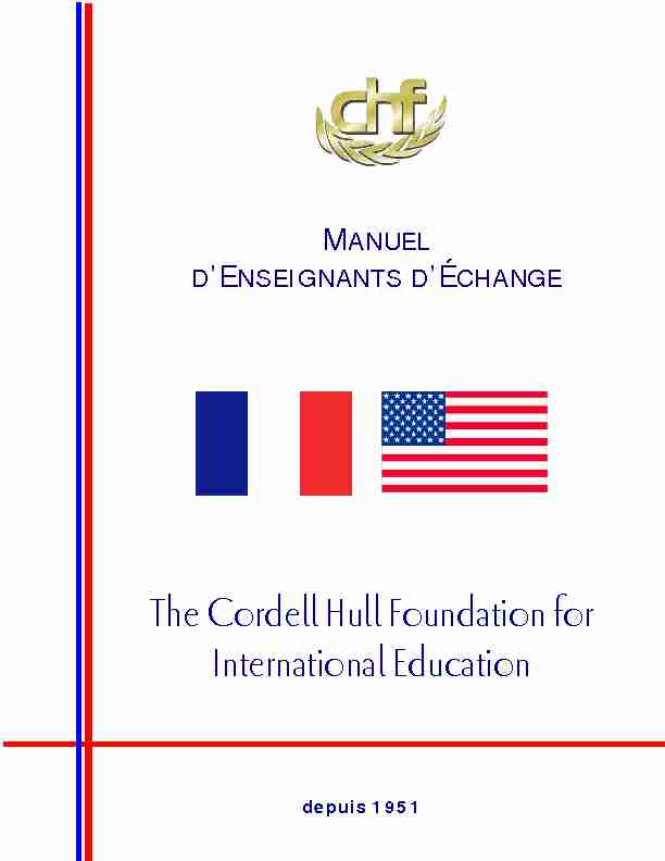 LE PROGRAMME DECHANGE DE LA FONDATION CORDELL HULL