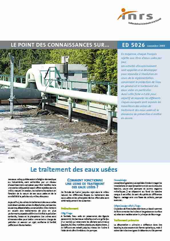 [PDF] Le traitement des eaux usées