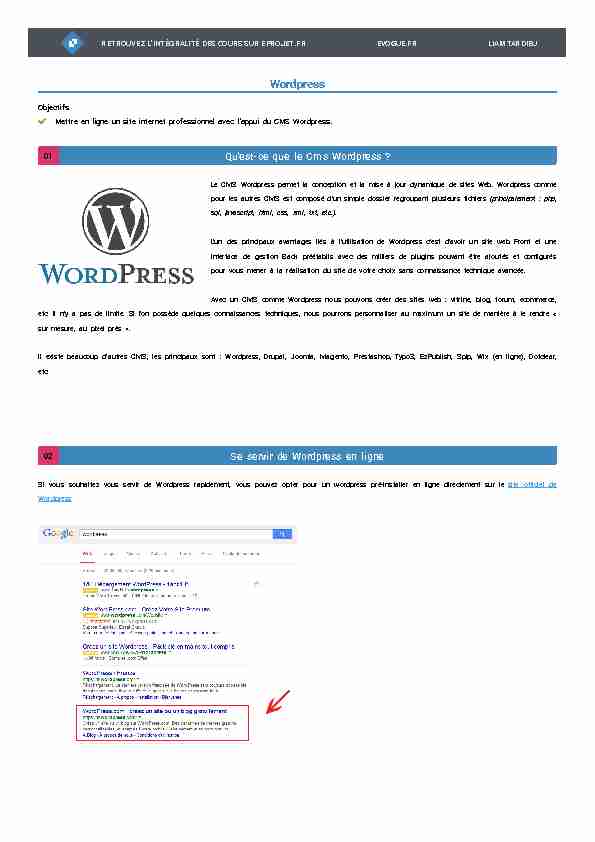 Wordpress - Eprojet
