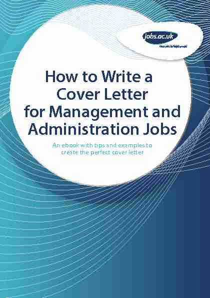 How to Write a Cover Letter for Management and Administration Jobs