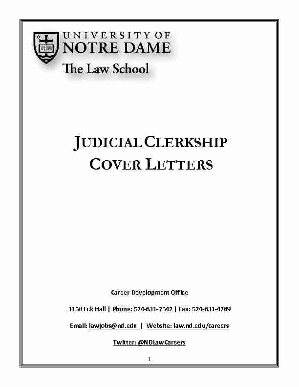 JUDICIALCLERKSHIP COVER LETTERS