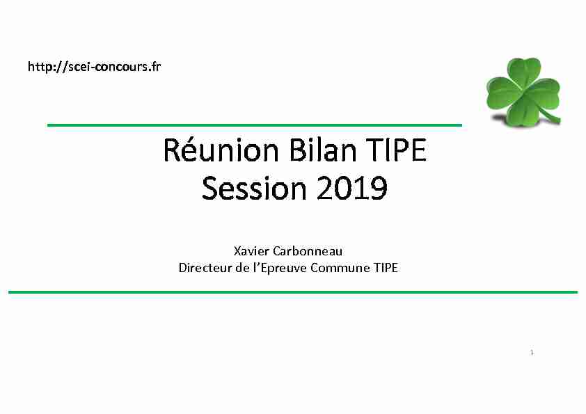 Réunion Bilan TIPE Session 2019