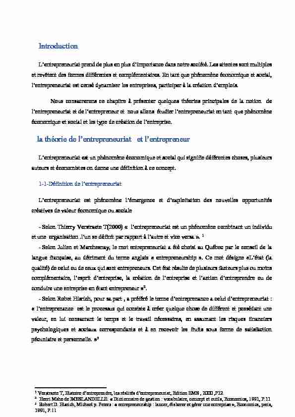 [PDF] Introduction la théorie de lentrepreneuriat et lentrepreneur