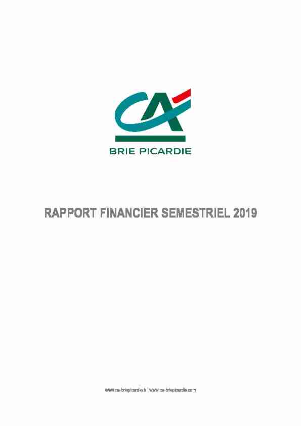 Rapport semestriel 2019 Credit Agricole Brie Picardie