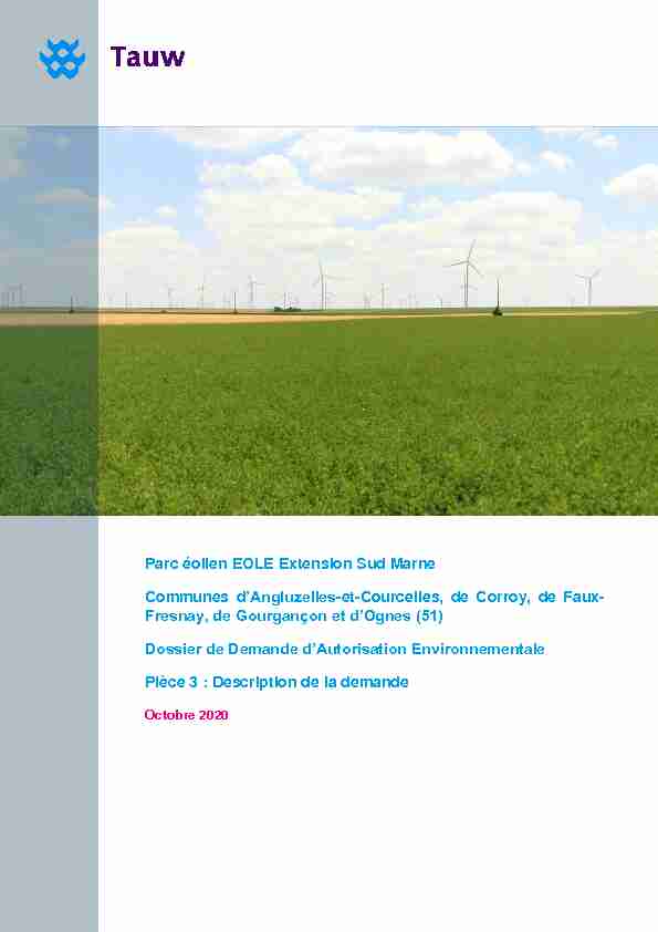 Parc éolien EOLE Extension Sud Marne Communes dAngluzelles